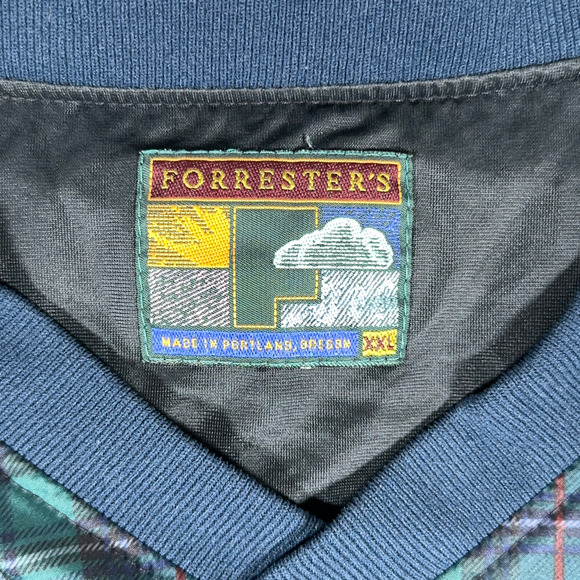 Vintage Forresters Sweater Adult XXL Blue Green Blackwatch Plaid Pullover 90s - Picture 4 of 8